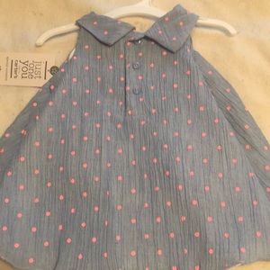 New Carter blue polka dot dress